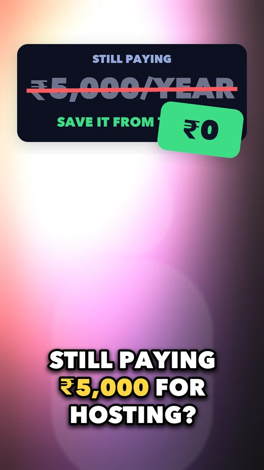 Example edit: hook card striking ₹5,000 a year down to ₹0